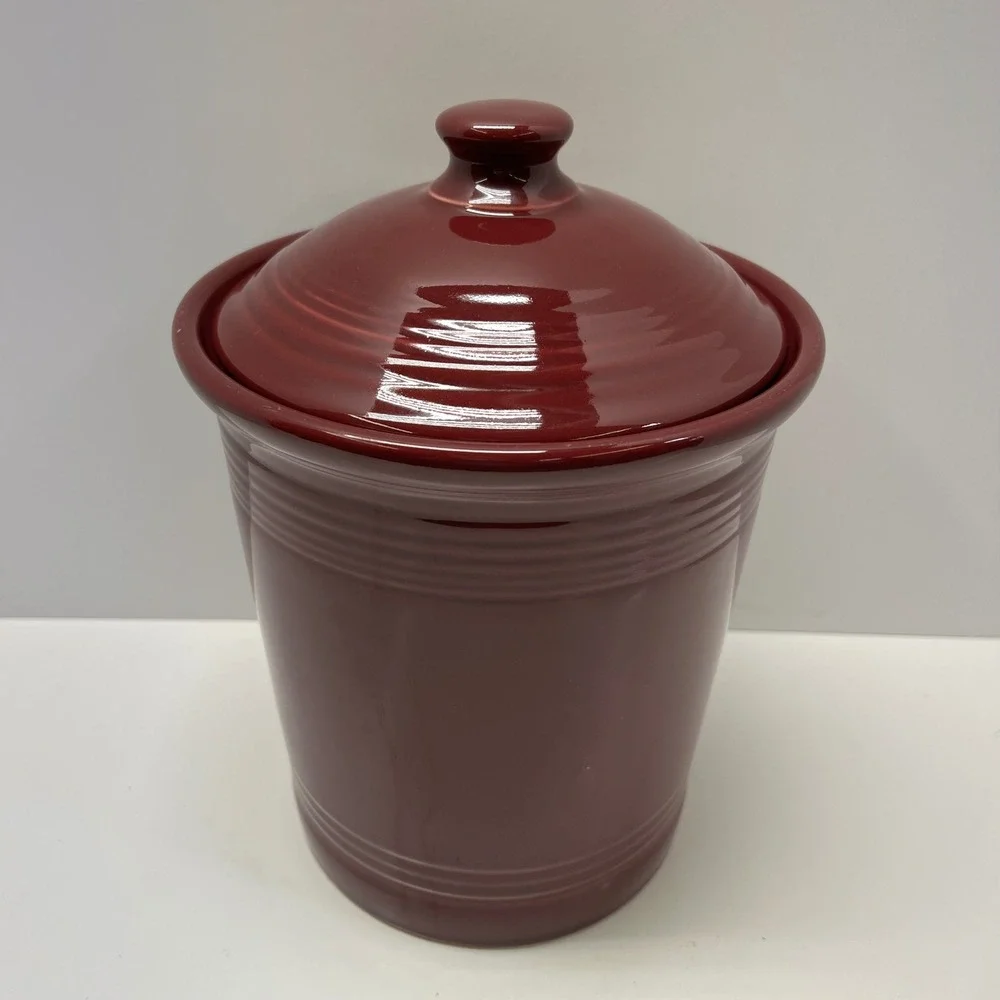 Fiesta 3 Qt‎ 96oz Large Original Lidded Canister Retired Cinnabar Fiestaware USA